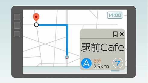 メッセージで送られてきた位置情報を目的地に設定することも可能です。