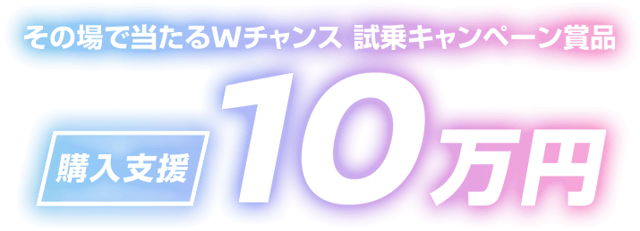 試乗キャンペーン賞品 購入支援| 10万円