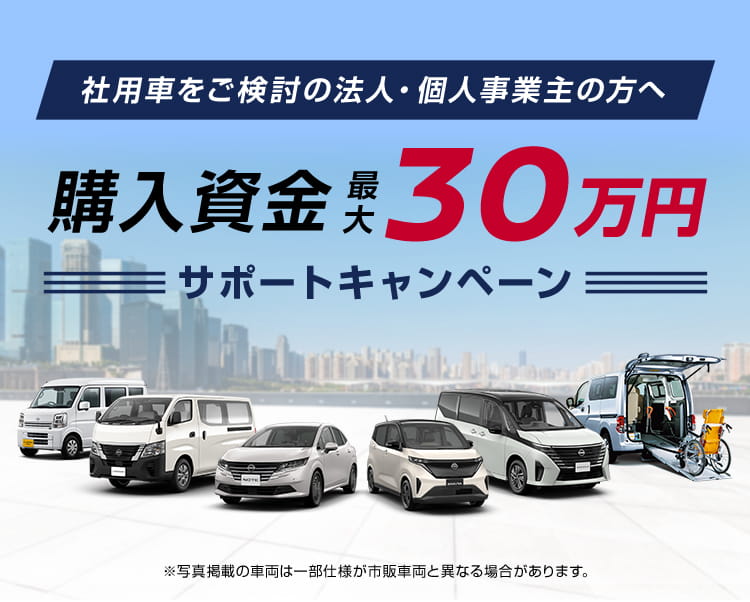 法人・個人事業主の皆さま限定 ビジネスカー購入支援キャンペーン