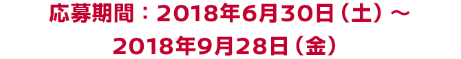 応募期間:2018年6月30日(土)~2018年9月28日(金)