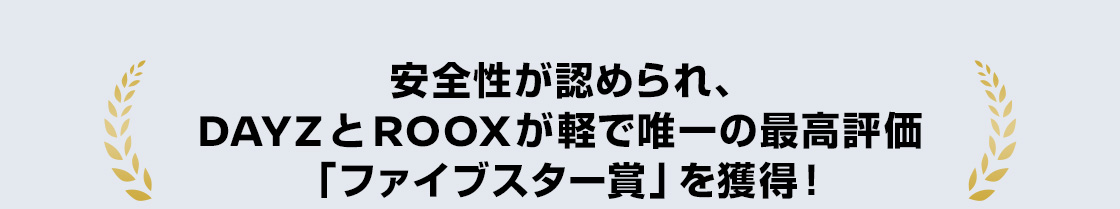 安全性が認められ、DAYZとROOXが軽で唯一の最高評価「ファイブスター賞」を獲得!