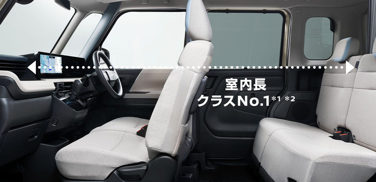 室内長クラスNo.1の広い室内空間