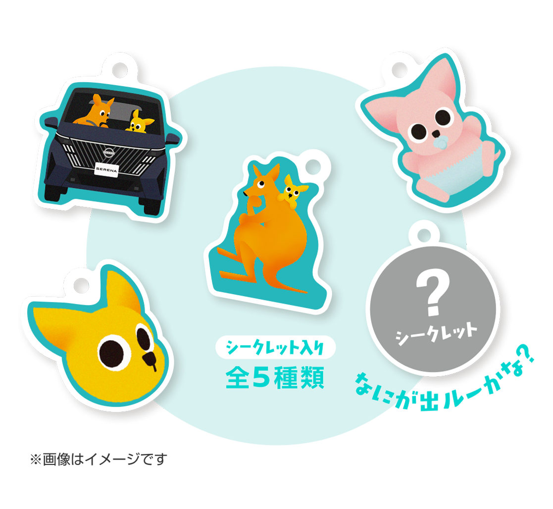 のってカンガルーチャーム 全5種類（シークレット入り）
