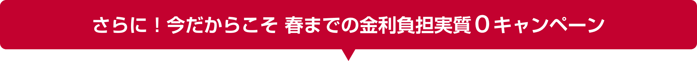 さらに!今だからこそ 春までの金利負担実質0キャンペーン