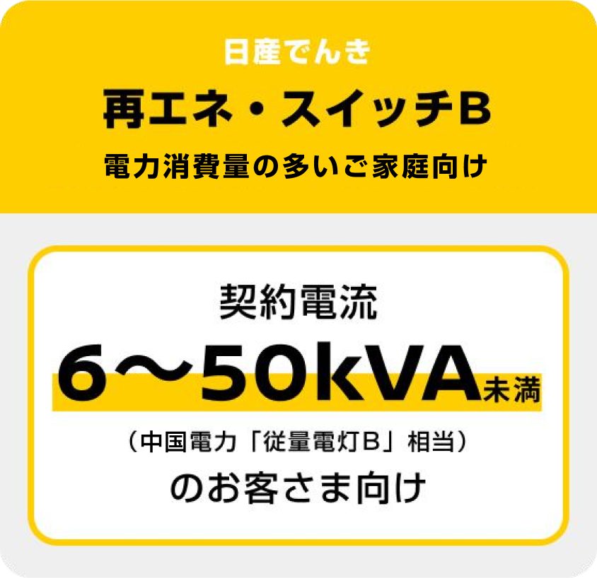 日産でんき 再エネ・スイッチB 電力消費量の多いご家庭向け
